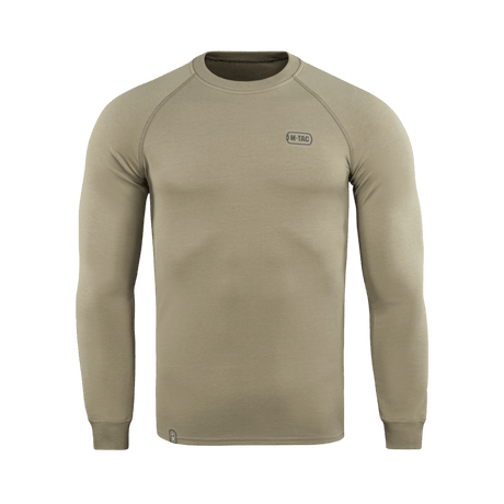 M-Tac Raglan Athlete, väri coyote, minimalistinen college raglanhihoilla, optimaalinen liikkuvuus, sopii arkeen ja urheiluun.