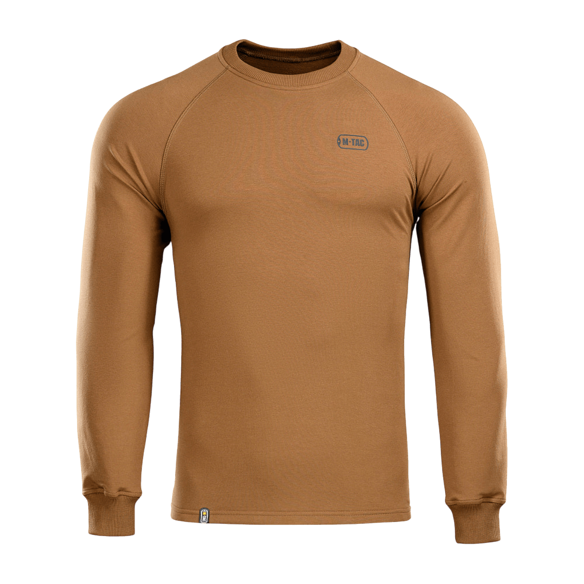 M-Tac Raglan Athlete i coyote farve, minimalistisk sweatshirt med raglanærmer til sport og hverdag, 95% bomuld, 5% elastan