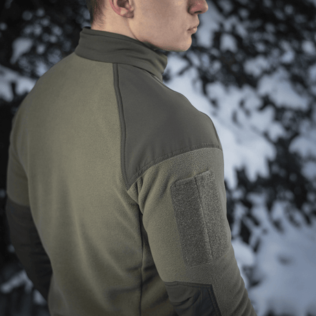 M-Tac Combat Fleece Jakke i olivengrøn med Himates fleece og forstærkede skulder- og ærmedele, NIJ-certificeret, gallery position 1.