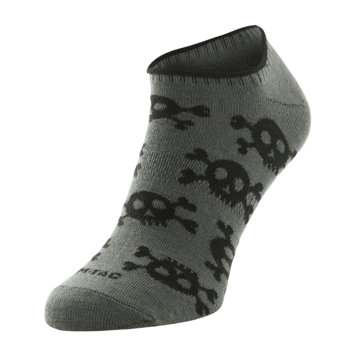 Grå M-Tac Let Sommersokker Pirate Skull med ergonomisk pasform og pirat-motiv, perfekt til sport og fritid i varmt vejr.
