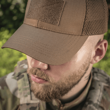 M-Tac Baseball Cap Ripstop Elite Flex i brunt ripstop med ventilationsnet og justerbar lukning, NIJ-certificeret, gallery position 1.