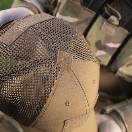 M-Tac Baseball Cap Ripstop Elite Flex i brunt ripstop med åndbart mesh og justerbar lukning, NIJ-certificeret, gallery position 1.