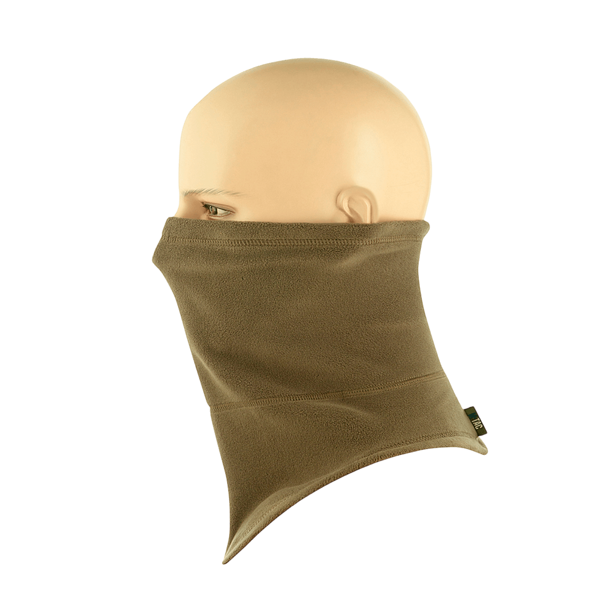 M-Tac Polartec Anatomic Tube Scarf i brug som halsbeskytter, fremstillet af Polartec® Micro Series fleece, set fra siden.