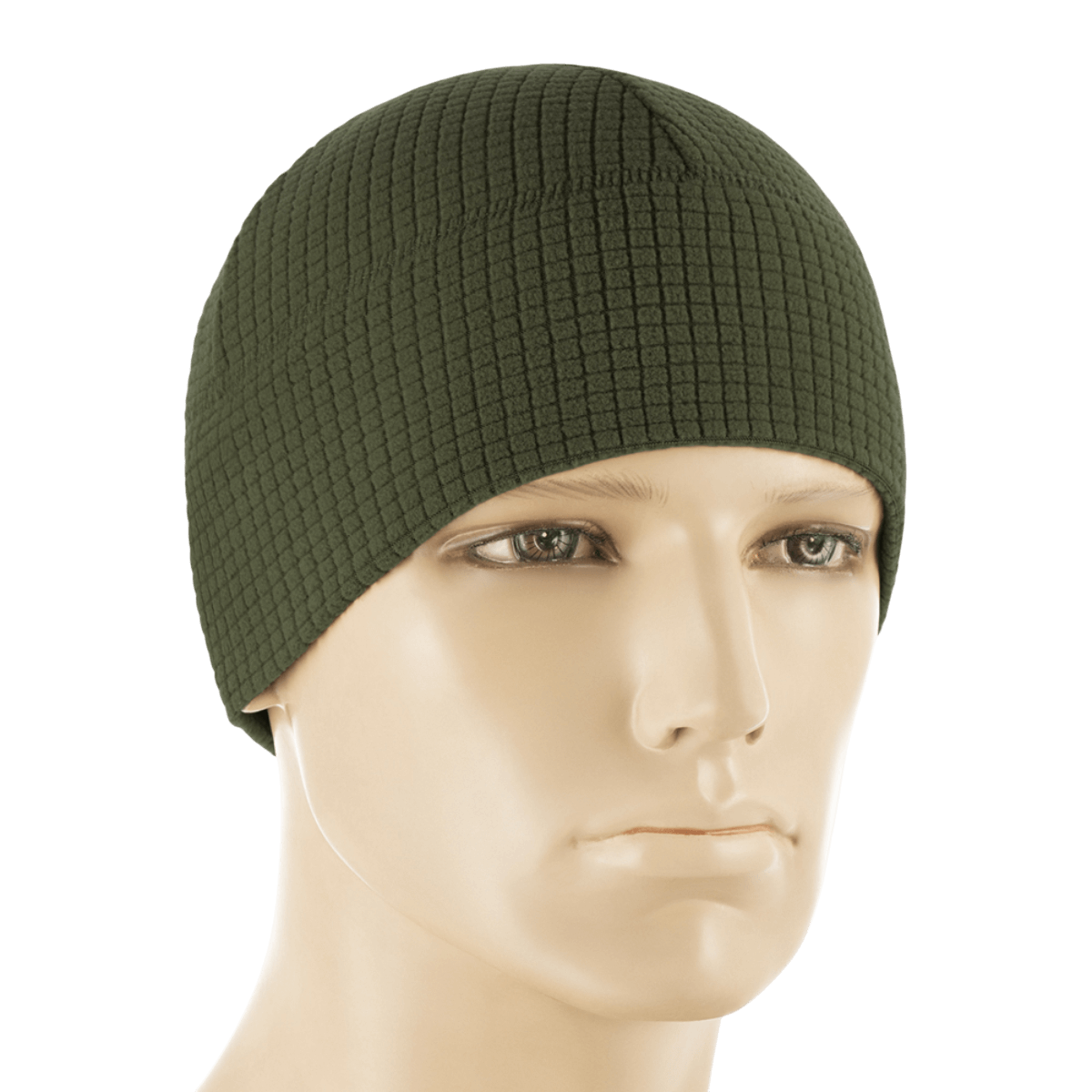 M-Tac Rip-Stop Fleece Hjelmliner på mannequin, holdbar og varm, ideel til køligt vejr, kan bruges under hjelm, anti-pilling egenskaber.