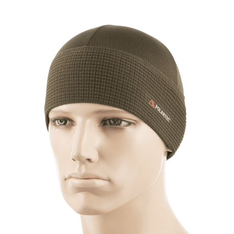 M-Tac Hjelm Watch Cap Polartec i brun farve, let og varm hue til køligt vejr, lavet af Polartec® fleece, passer under hjelm uden ubehag.
