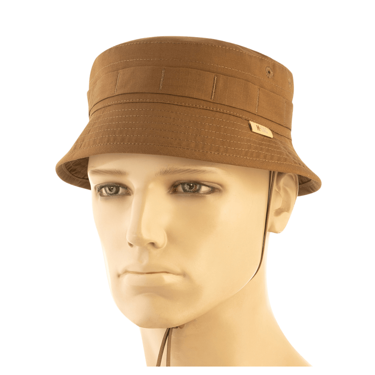 M-Tac Panamahat Gen. II Flex Rip-Stop i brun rip-stop stof på mannequin, ideel til hverdag og varme sæsoner.