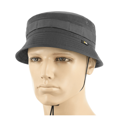 M-Tac Panamahat Gen. II Flex Rip-Stop i gråt rip-stop materiale vist i galleri position 1 med justerbar chinstrap og ventilationshuller.