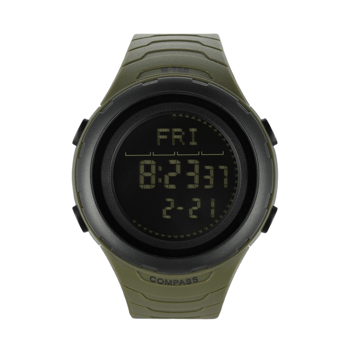 M-Tac Tactical Ur 2166 med kompas, LED-baggrundsbelysning, ABS-plastik kasse og vandmodstand 5ATM for holdbarhed og funktionalitet.