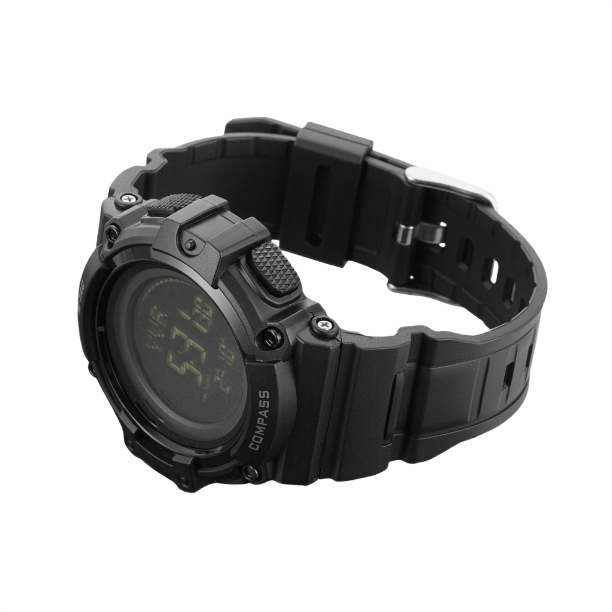 M-Tac Tactical Ur med Kompas 2233 i robust sort design, ideel til outdoor og taktisk brug, med kompas og LED-baggrundsbelysning.