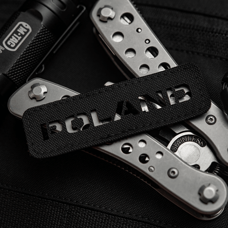M‑Tac Patch Poland End-to-End 25x80 mustassa Cordura 500D:ssä laserleikattu kuvio, vaatteisiin ja laukuille, tarrakiinnitys.