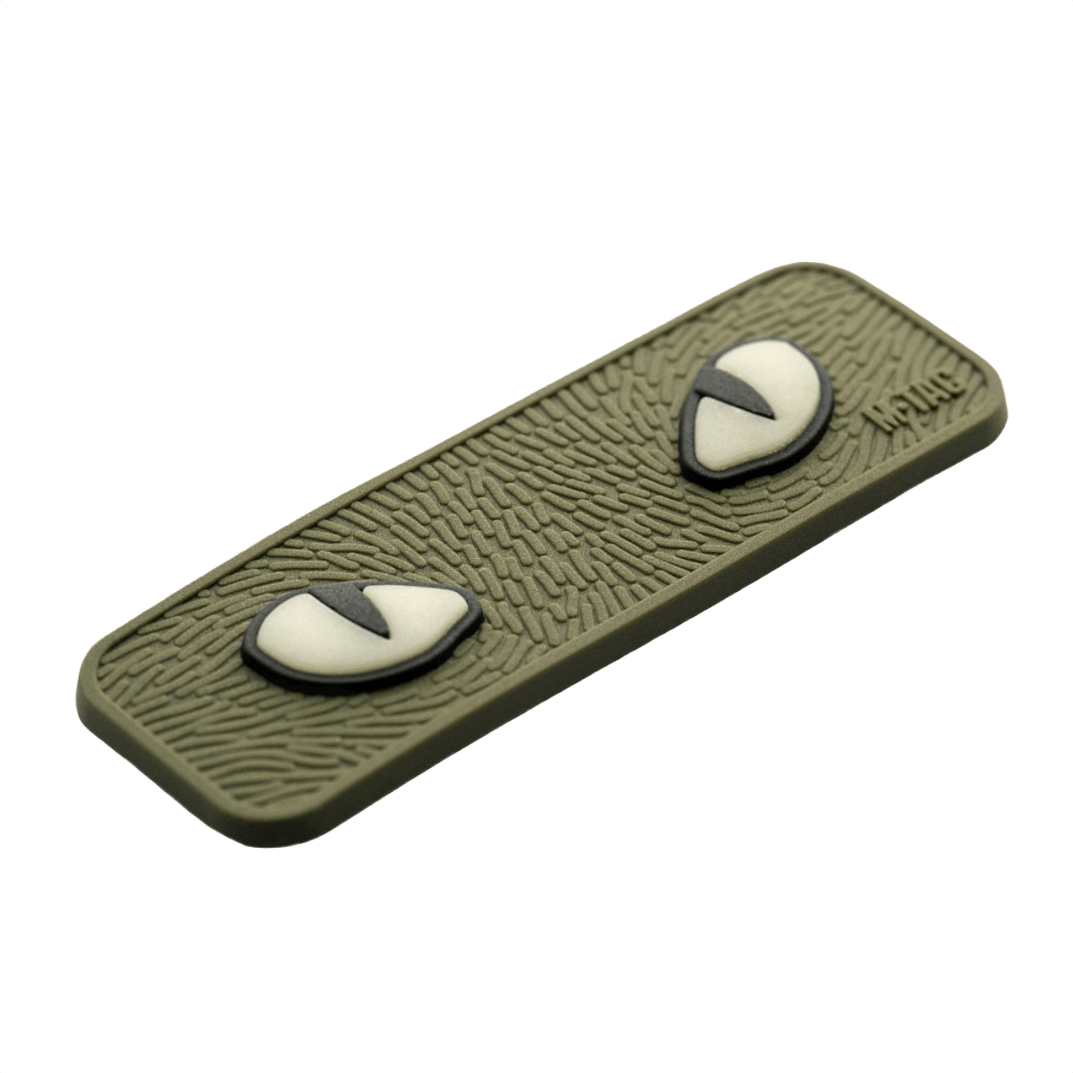 M-Tac Cat Eyes 3D PVC Patch med lysreflekterende design, Velcro fastgørelse, ideel til militær og outdoor brug, størrelse 80 x 25 mm.