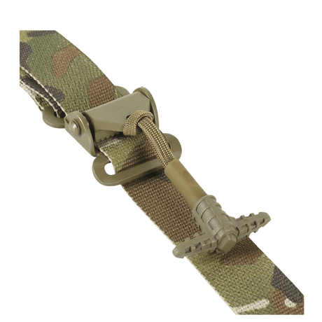 M-Tac Universal Våbenrem, multicam nylon, kiinnitysklipsi ja säädettävä pituus, käytännölliseen aseen käsittelyyn, galleria, positio 1