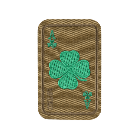 M-Tac Patch Lucky Card (brodeerattu) kirjailtu apilanlehti Cordura 500D:ssä, symboli onnelle ja suojalle. Velcro-kiinnitys.