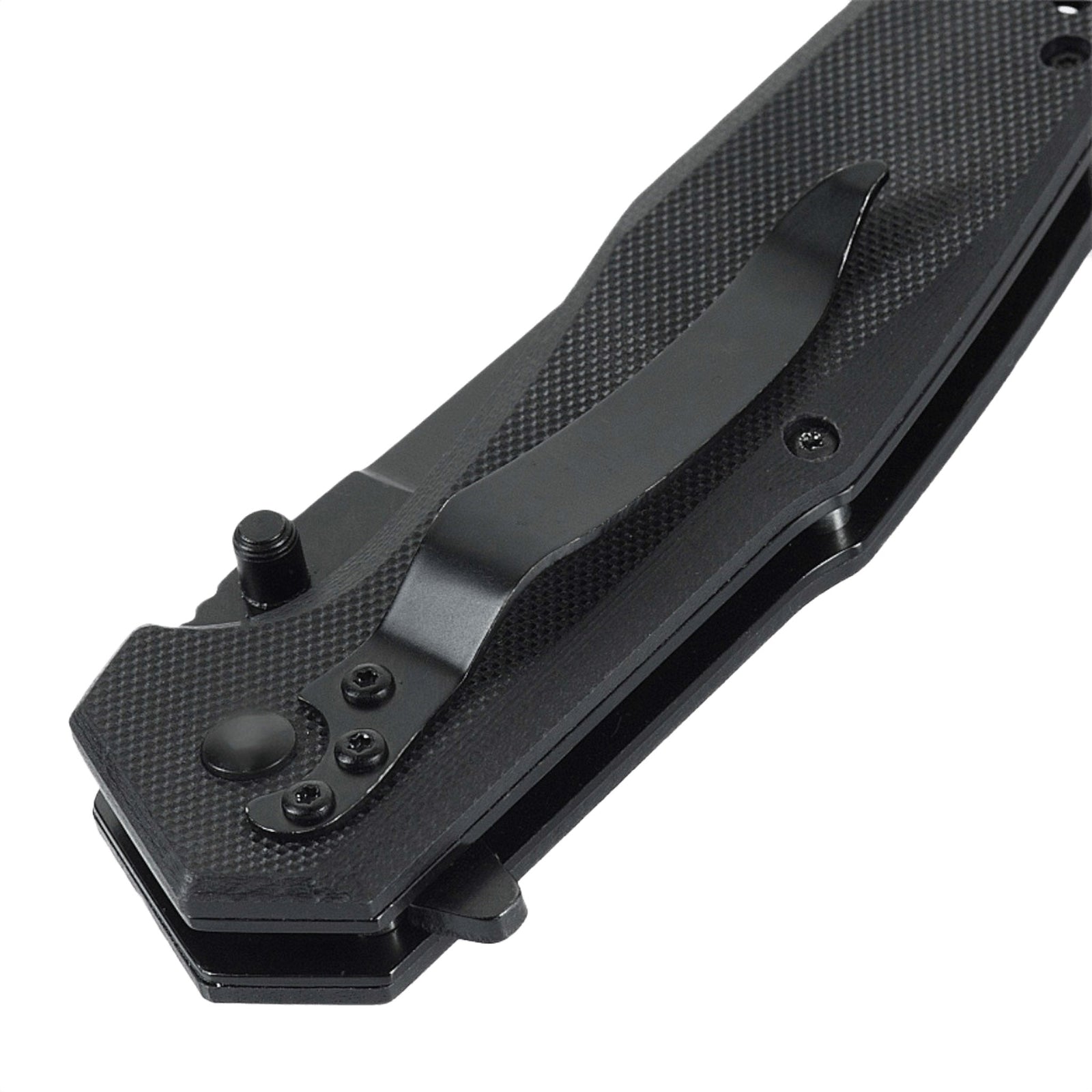 M-Tac Outdoor & Militær foldekniv - Type 5, klappet sammen, med solidt aluminiumshåndtag og skridsikre G10-komposit grebsflader.