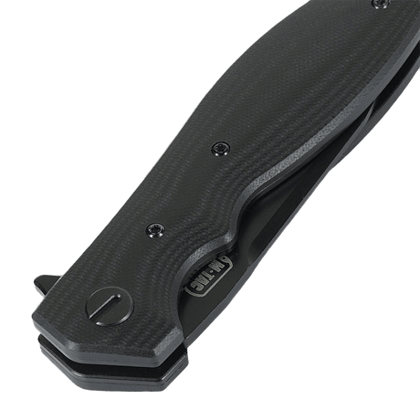 M-Tac Outdoor & Militær Type 6 mustalla G10-komposiittikahvalla, taitettuna näkymä.