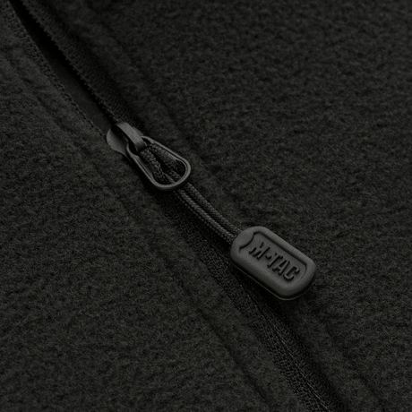 Lynlåsdetalje på M-Tac Delta Polartec Fleecejakke Dame i sort fleece