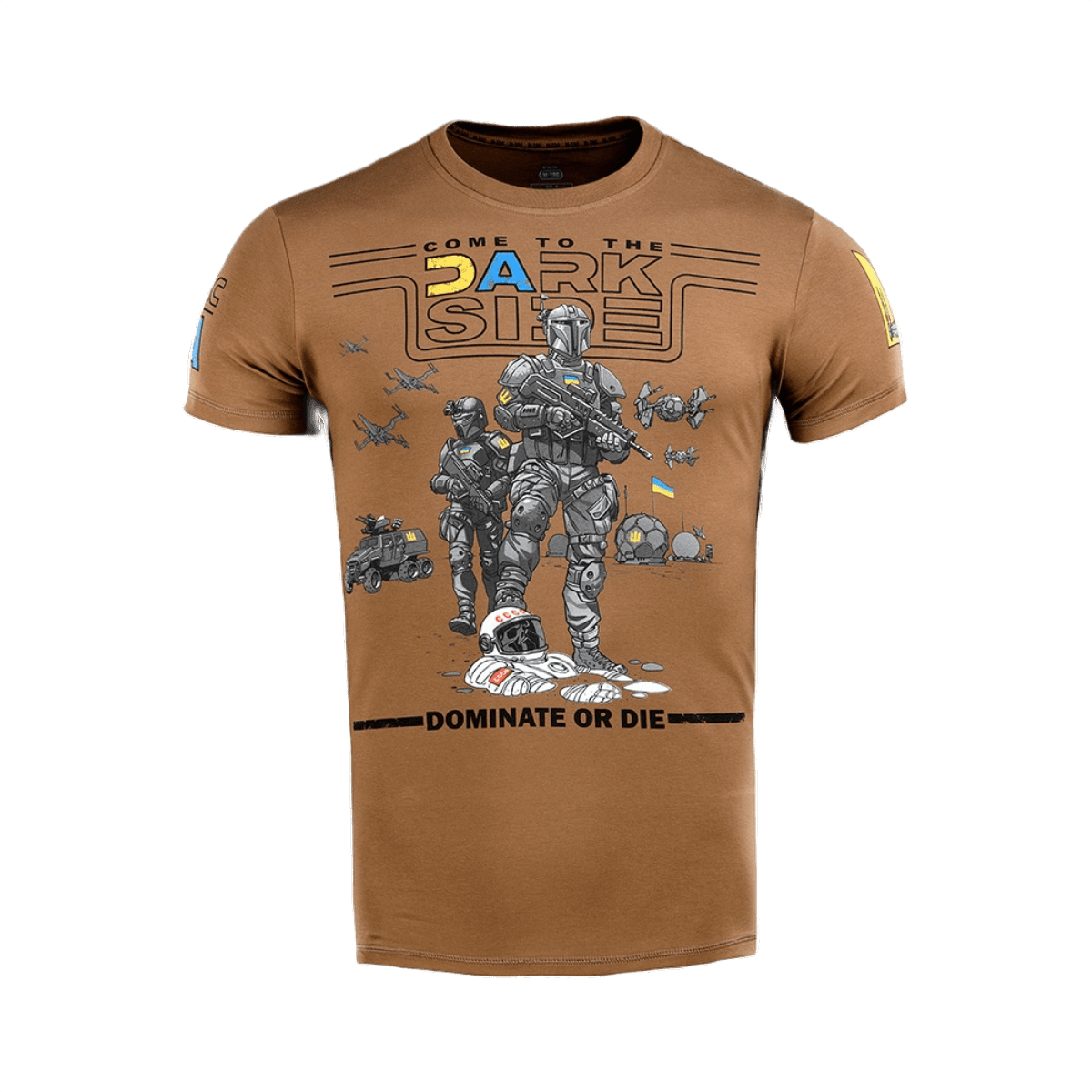 M-Tac T-shirt UA Side i lys oliven med unikt design, holdbar og komfortabel, lavet af 93% bomuld og 7% elastan, MagnaColours® print