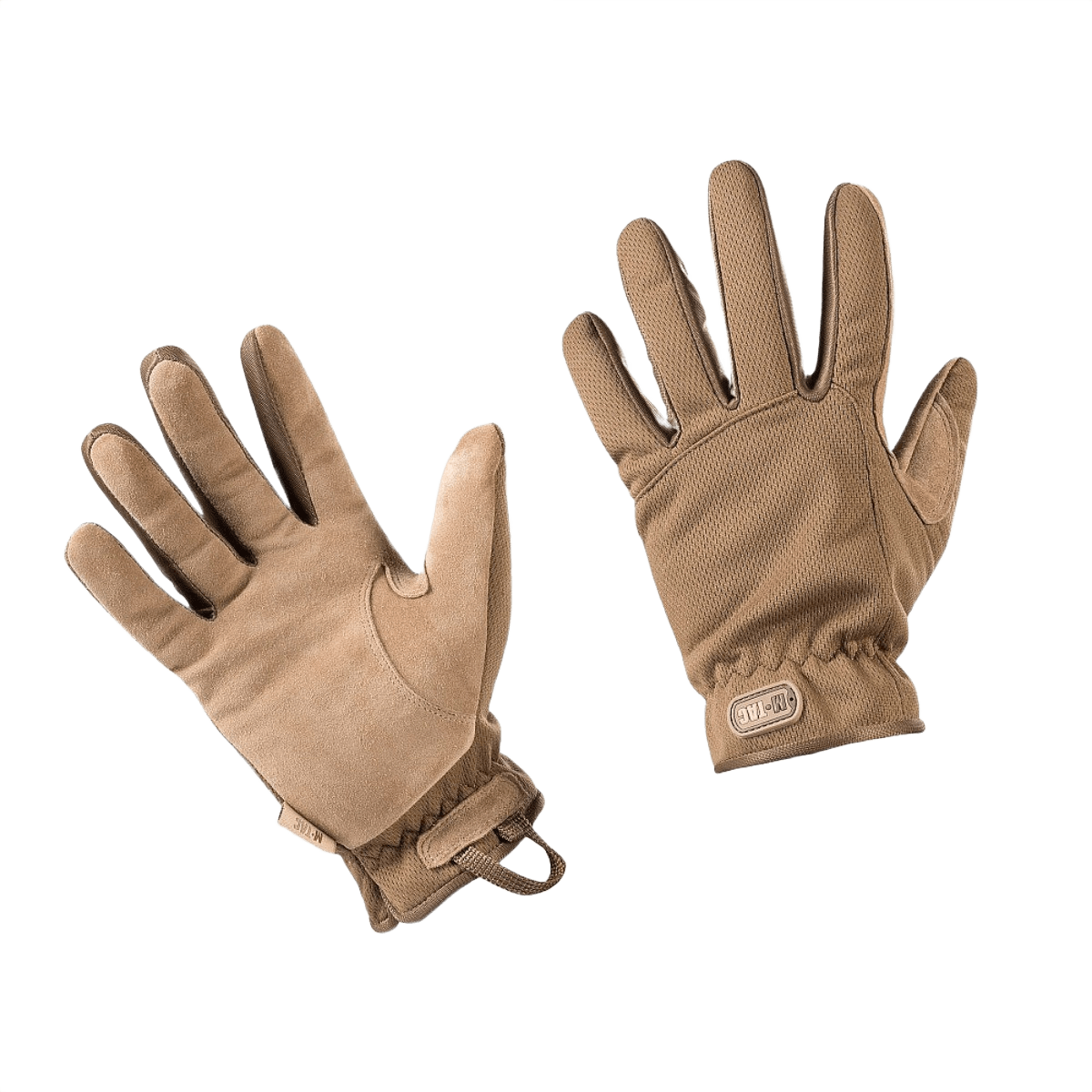 M-Tac Handsker Scout Tactical med læderhåndflader og fleksible manchetter for komfort og beskyttelse.