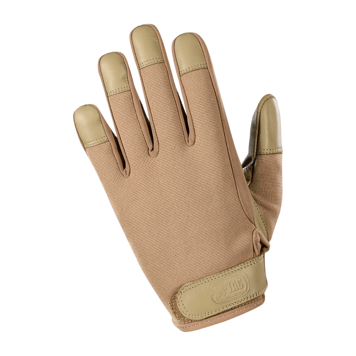 M-Tac Handsker Police i syntetiske materialer og læder med velcro-lukning, designet til holdbarhed og bevægelsesfrihed til politiarbejde.