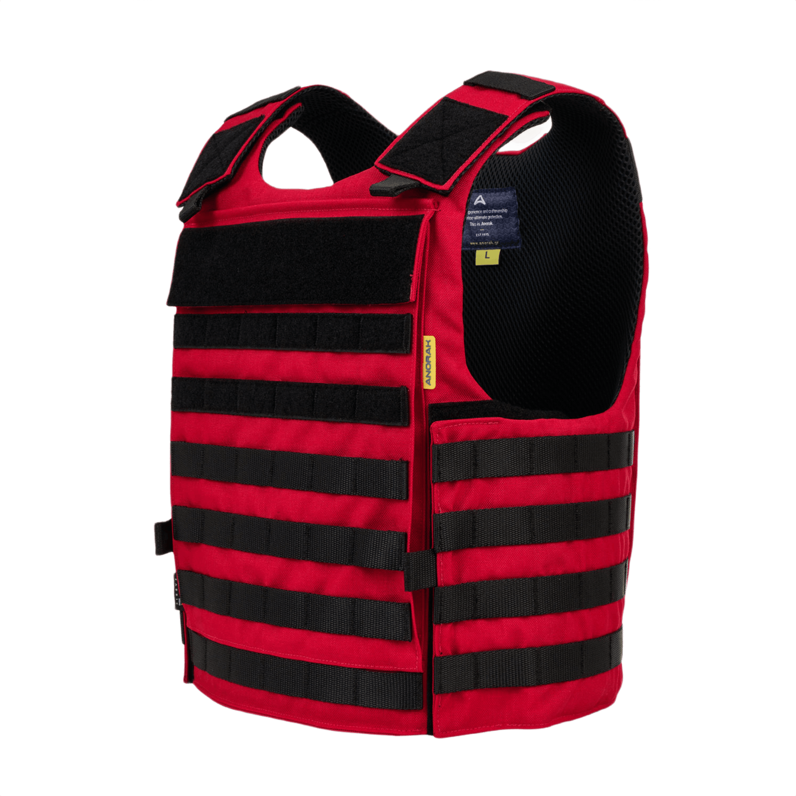 Anorak Niobium® Instructor I Stik & Skudsikker Vest i rød, kropspanser, beskyttelse mod skydevåben, knive og spidse våben.