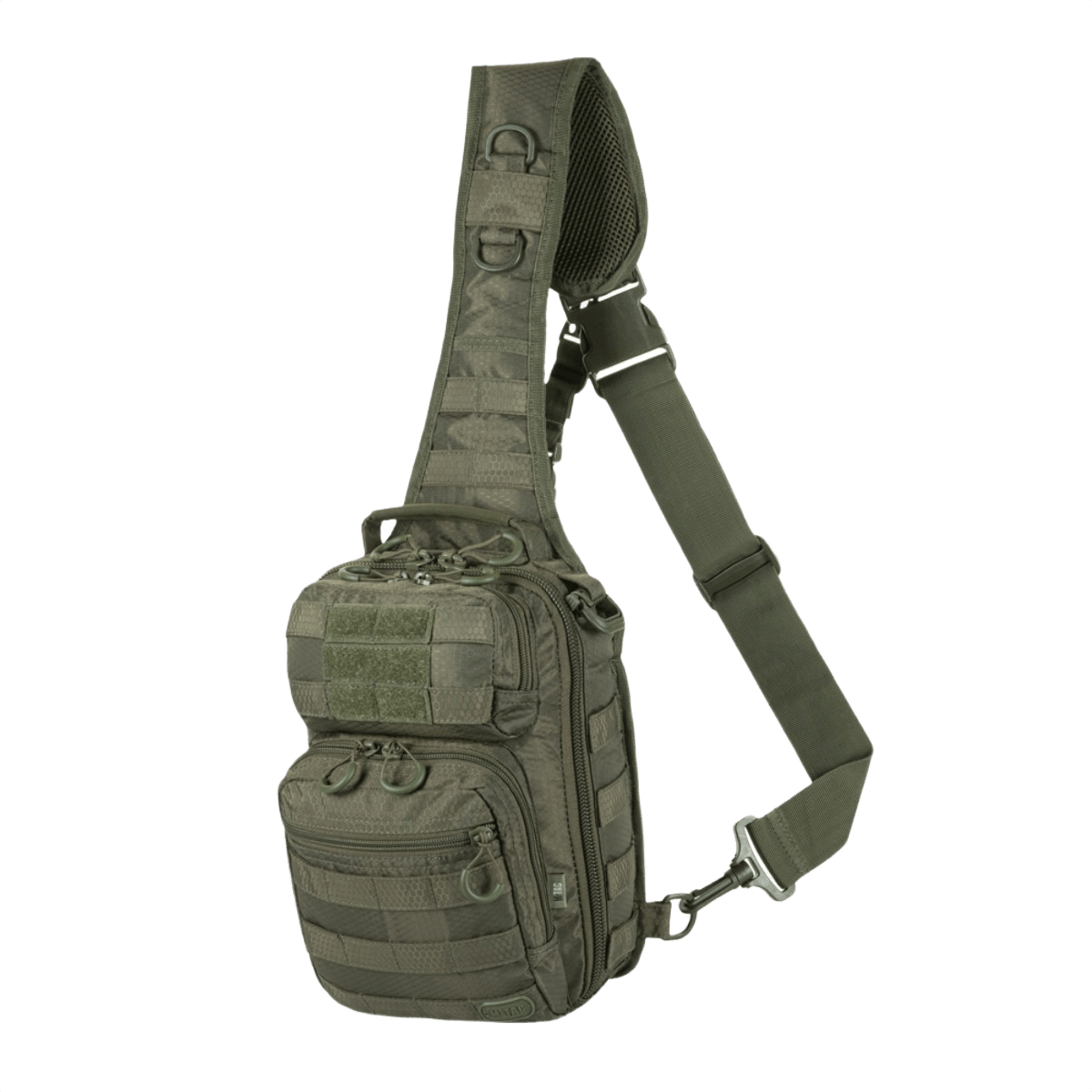 M-Tac Urban Line City Hunter Hexagon Bag i olivengrøn farve, praktisk taske med én skulderrem, perfekt til hverdagsbrug og organisering.