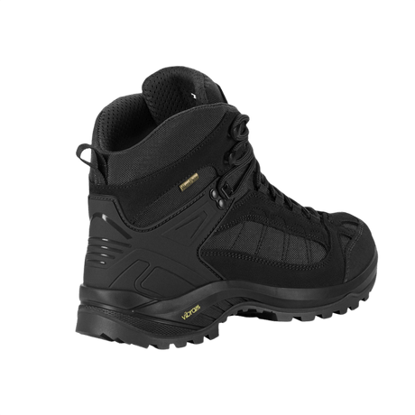 M-Tac Taktiske Demi-Season Støvler Pro Line kestävästä suede- ja Cordura-materiaalista, Vibram-pohja pitoa ja vakautta varten, musta malli.