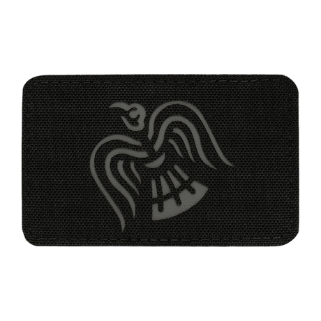 M-Tac Patch Ravneflag Laser Cut – musta korppi, sodanhimon ja voiton symboli, sopii taktiseen käyttöön tai univormuun, Cordura-materiaali.