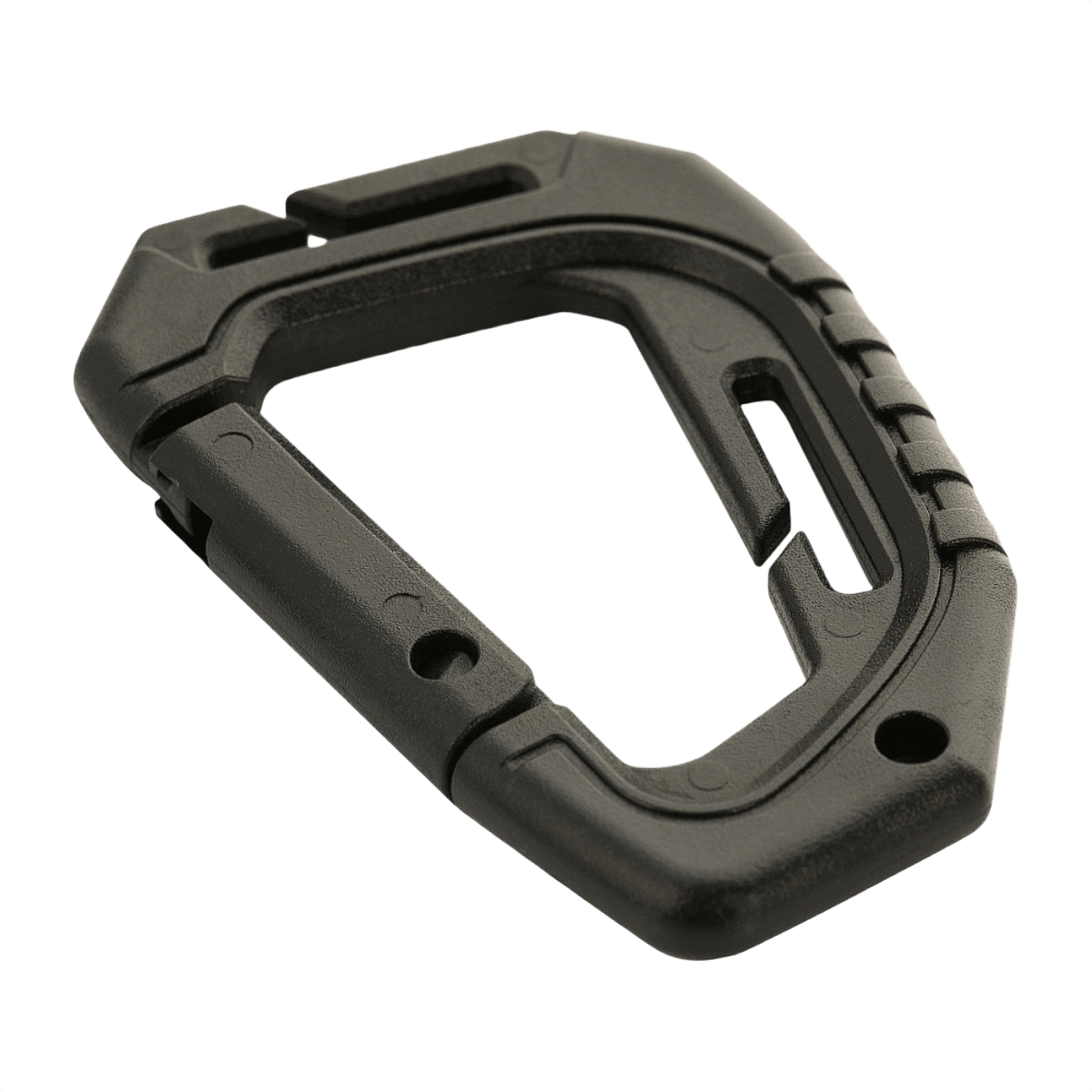 M-Tac Plast Taktisk Karabinhage med MOLLE-monteringspunkt, ideel til fastgørelse af udstyr på vest eller bælte, plast, længde 9,3 cm.