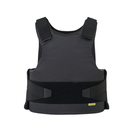Anorak Rhodium® Concealable II musta rip-stop-ulkopinta, diskreetti ja suojaava, Level IIIA-tason turvallisuusstandardi