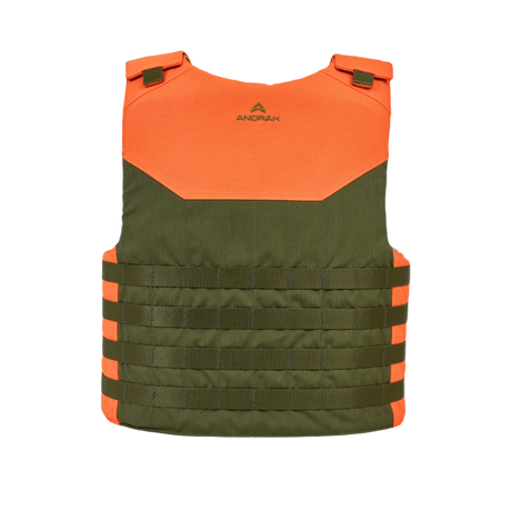 Anorak Shield I Cover i orange og olivengrøn farve, frontvisning
