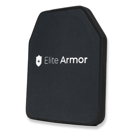 EA Single Curved Traumeplade IV SA (SiC) 30x25 i sort med NIJ Level IV certificering, kurvet ballistisk traumeplade vist i galleri position 1.