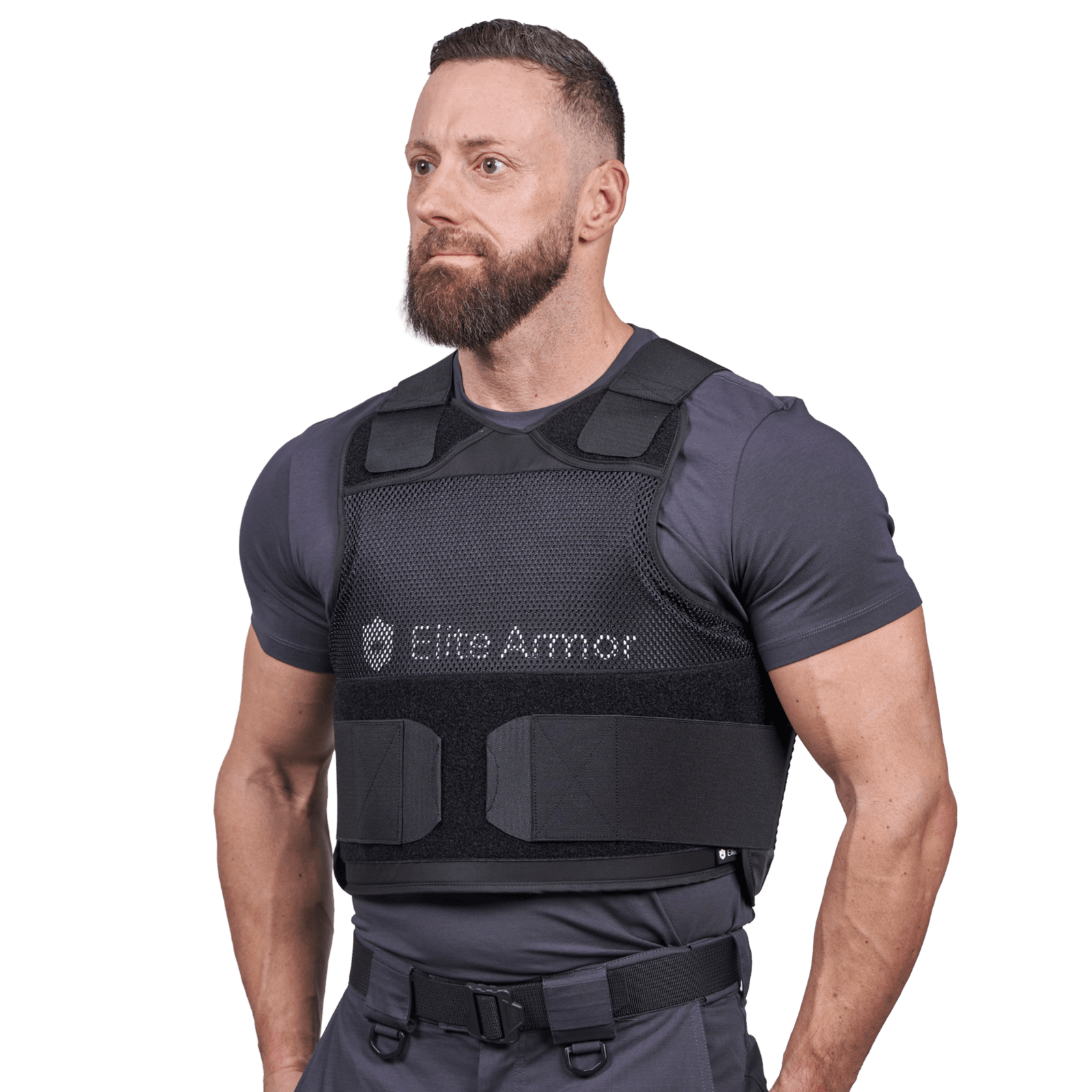 EA RX2 løst cover Sort i galleri position 1 med sort netmateriale til udskiftning på NIJ-certificeret beskyttelsesvest for professionel kropsbeskyttelse.