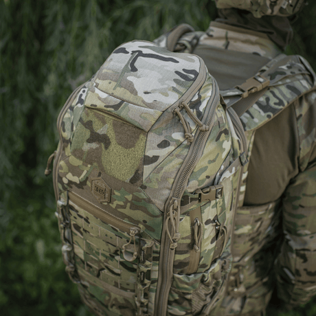 M-Tac Rygsæk Gen. III Elite – Small, multicam Cordura 500D/1000D, modulaarinen MOLLE-järjestelmä ja ergonominen muotoilu, galleria-asento 1.