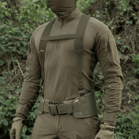 M-Tac Elite -taktisen vyön olkahihnat, oliivinvihreä, tiheä MIL-SPEC-webbing ja säädettävä pituus, galleria, sijainti 1