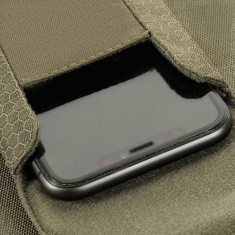 M-Tac Smartphone-laukku Elite Medium Hex oliivinvihreänä hexagon-kuviolla, robusti Cordura-materiaali ja NIJ-sertifiointi, galleria, sijainti 1