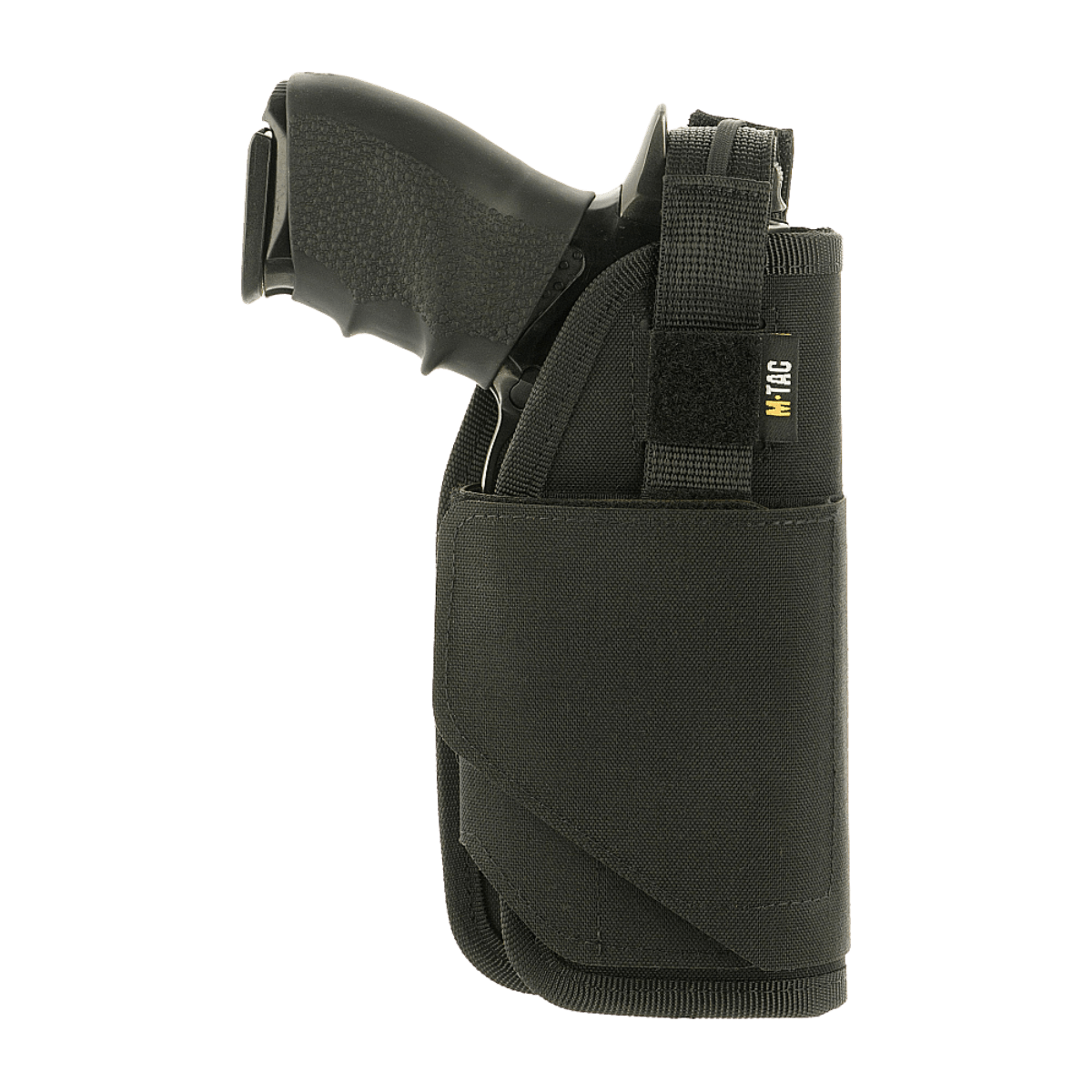 M-Tac Universal Taktisk Hylster Elite Højre lavet af Cordura 500D og kompatibel med Glock 17, monteret på bælte via MOLLE-interface