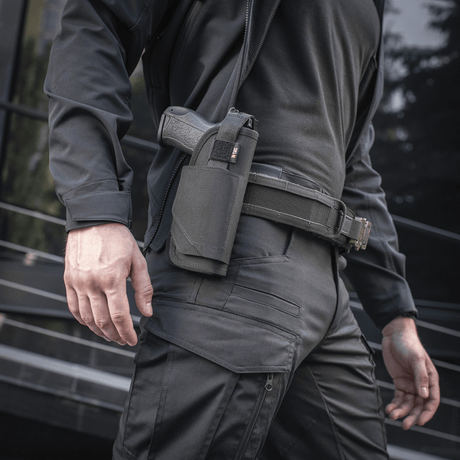 M-Tac Universal Taktisk Hylster Elite Højre vyössä, sopii Glock 17:lle, säädettävä hihna ja Velcro-lukko, MOLLE-liitäntä.