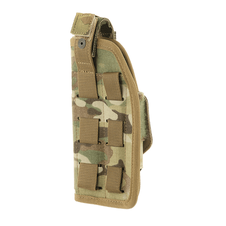 M-Tac Universal Taktisk Hylster Elite Højre, laminoitu Cordura 500D, MOLLE-liitäntä ja säädettävä hihna.
