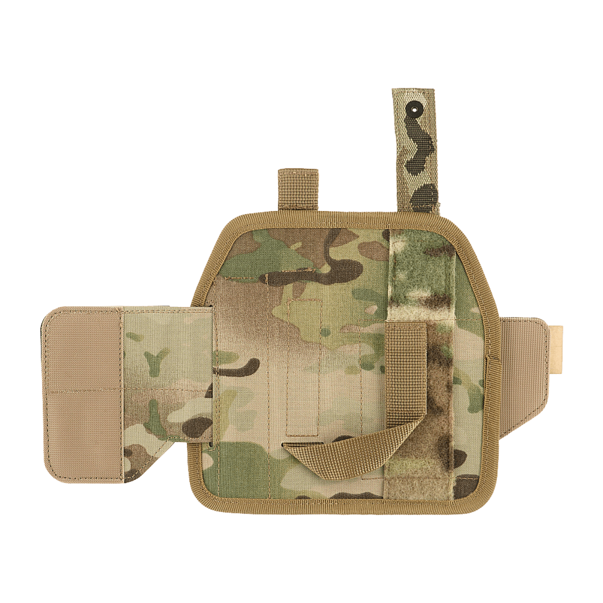 M-Tac Universal Taktisk Hylster Elite Højre i lamineret Cordura 500D med justerbar strop og Velcro-lås, set fra siden.