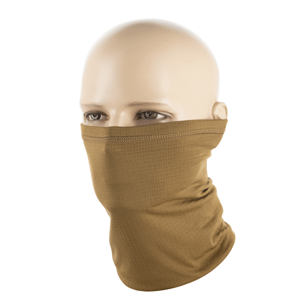 M-Tac Tube Scarf Polartec Power Grid i brun, slidt som ansigtsmaske, beskytter mod vind og kulde, anvendelig som halstørklæde eller pandebånd.