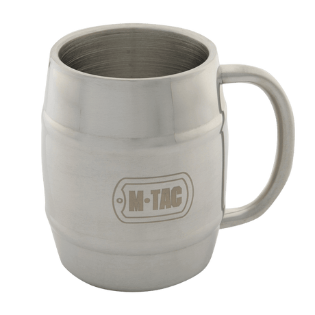 M-Tac termomuki Camping-oluelle – ruostumaton teräs, kaksoisseinämäinen kromipintainen 450 ml muki ulkokäyttöön.