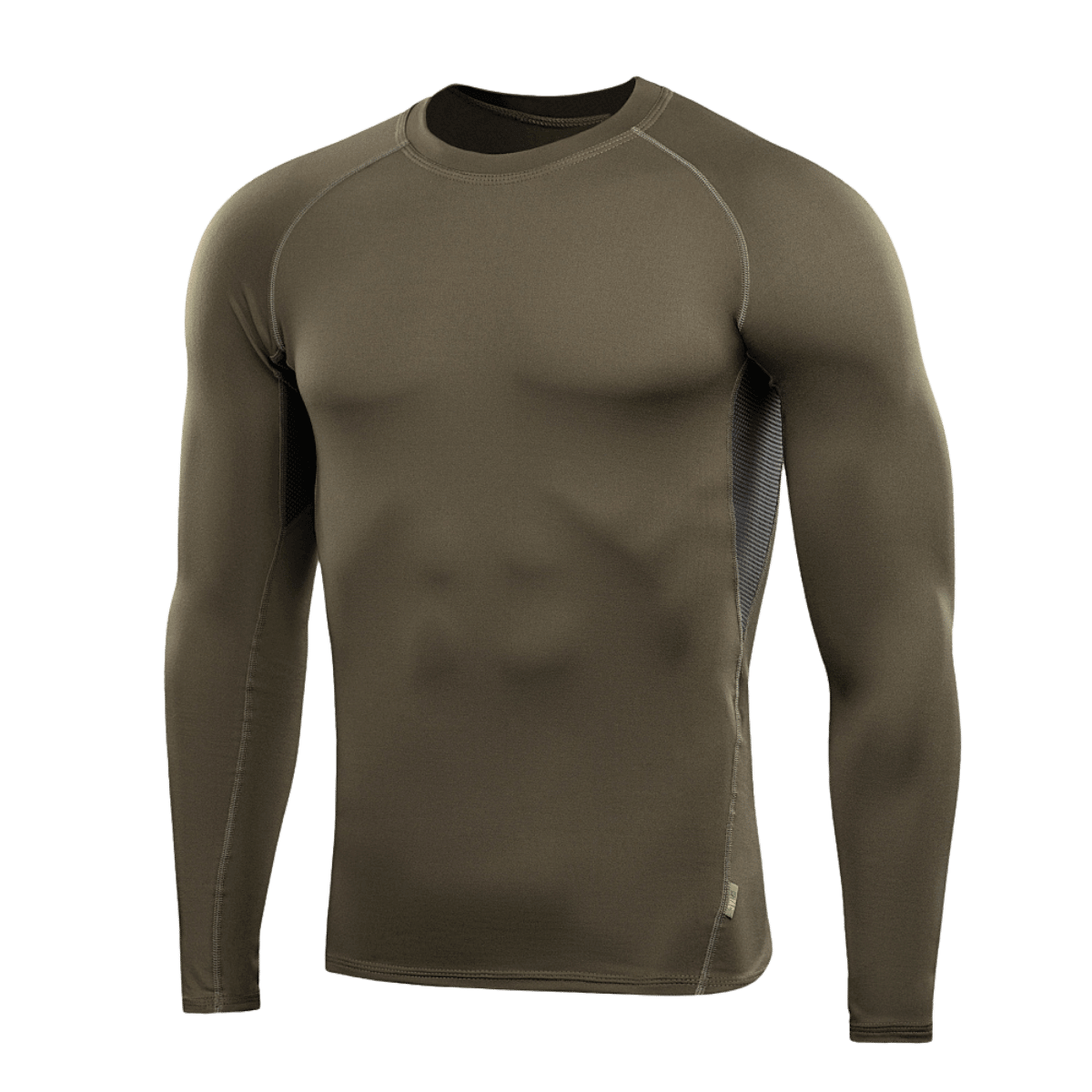 M-Tac ThermoLine Termoundertøj herretrøje i olivengrøn, designet til effektiv termoregulering og fugttransport under fysisk aktivitet.