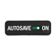 M-Tac Patch Autosave PVC med 3D-design og velcro bagside, sort rektangel med 'Autosave On' tekst, velegnet til taktisk udstyr.