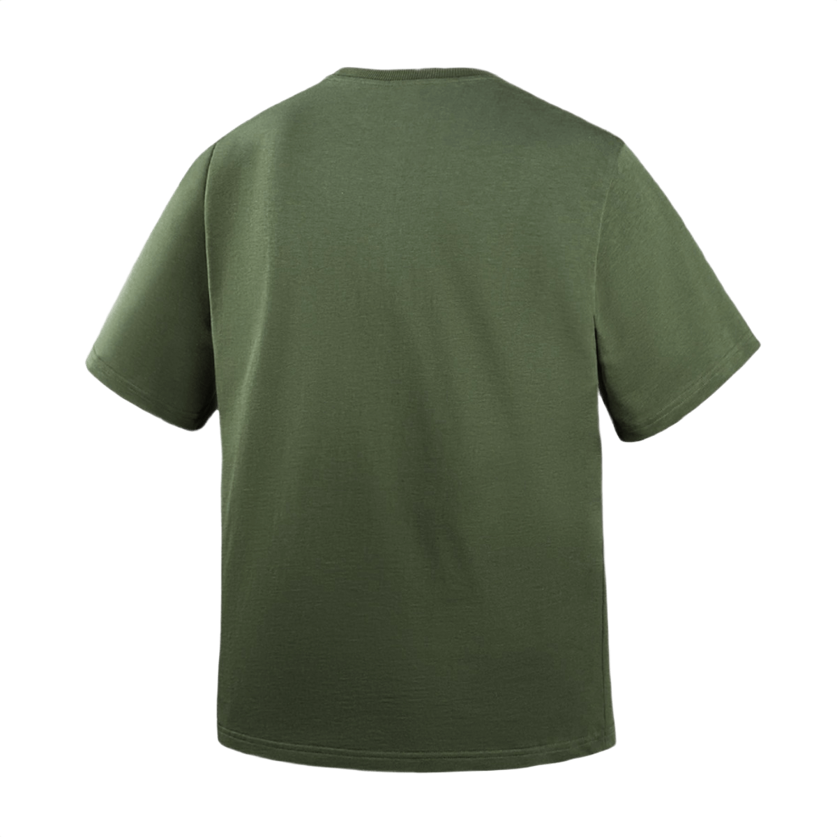Olivenfarvet M-Tac Cotton HARD T-shirt set bagfra, oversize design for komfort og fri bevægelse, lavet af 100% bomuld.