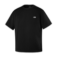 M-Tac Cotton HARD T-shirt i sort, oversize, åndbart 100% bomuldsmateriale med reflekslogo på brystet, komfortabel og holdbar.