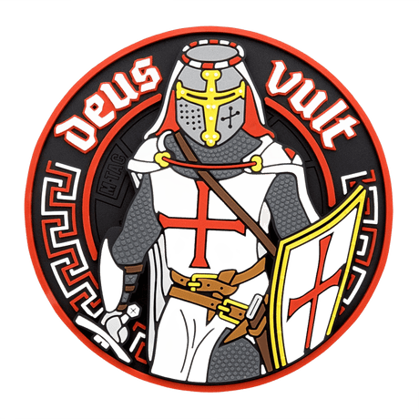M-Tac Deus Vult 3D PVC-patch taktinen moraalimerkki 3D-designilla ja Velcro-kiinnityksellä, sopii sotilas-, airsoft- ja ulkoilmakäyttöön.