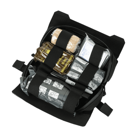 Avoin M-Tac Horizontal Medical Pouch ROLL Elite lääkintatarvikkeilla, tehokas säilytys, Cordura.