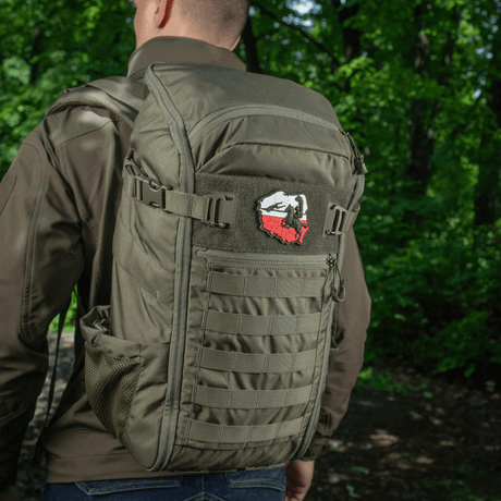 M-Tac Patch Husaria 3D PVC repussa, ikoninen siipihusari-motiivi ja Puolan lippu, rohkeus ja ritarillisuus, Velcro-kiinnitys, 3D-efekti.