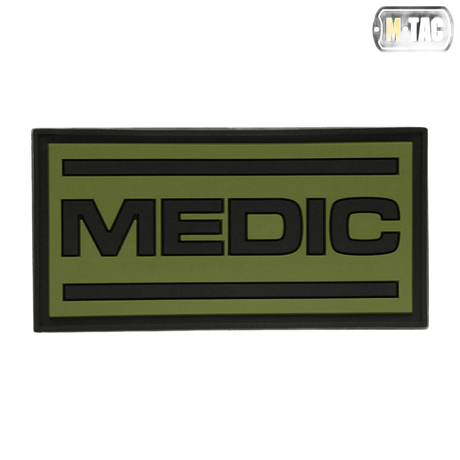 M-Tac Patch Medic PVC 3d taktiinen lääkintälaastari vihreänä, velcro, joustava PVC-materiaali, 70x35.