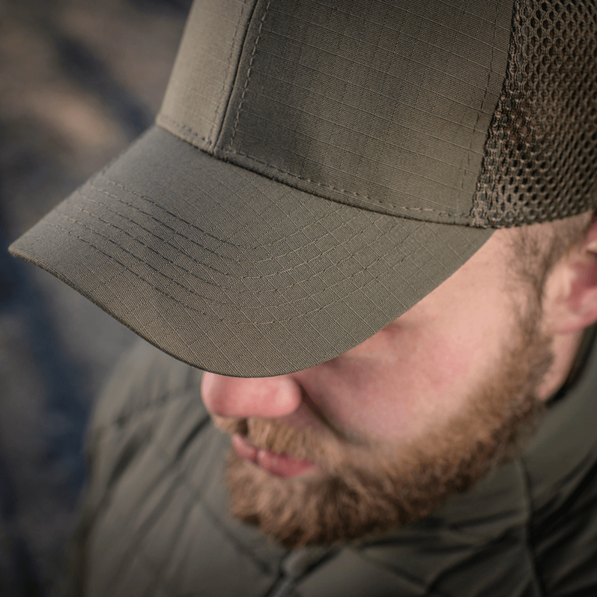 M-Tac Mesh Flex Ripstop Baseball Cap med ripstop front og mesh paneler for optimal ventilation og komfort.